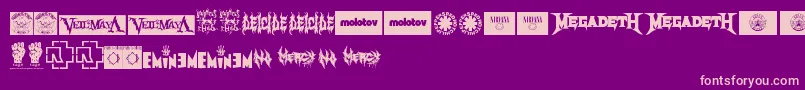 Czcionka MusicLogosTfb – różowe czcionki na fioletowym tle