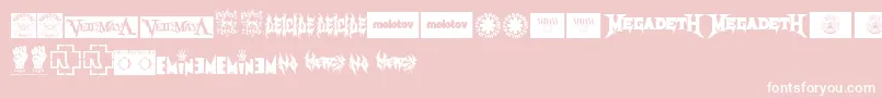 MusicLogosTfb Font – White Fonts on Pink Background