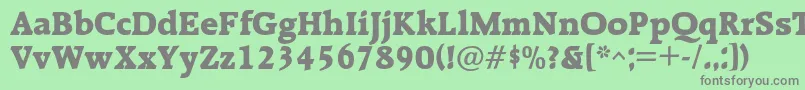 フォントRalentac – 緑の背景に灰色の文字