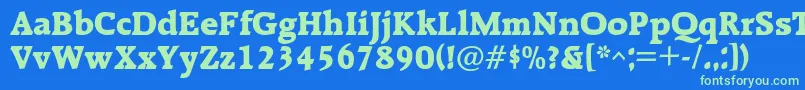 Ralentac Font – Green Fonts on Blue Background