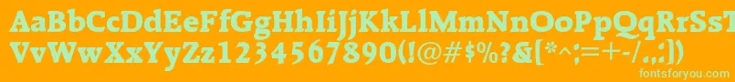 Ralentac Font – Green Fonts on Orange Background