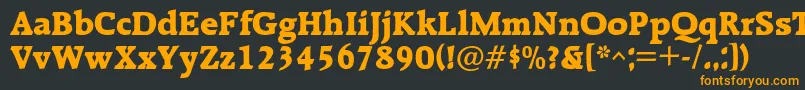 Ralentac-Schriftart – Orangefarbene Schriften auf schwarzem Hintergrund