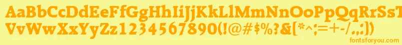Ralentac Font – Orange Fonts on Yellow Background