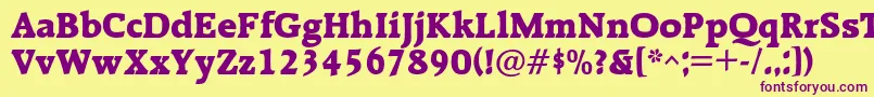 Ralentac Font – Purple Fonts on Yellow Background