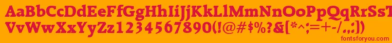 Ralentac Font – Red Fonts on Orange Background