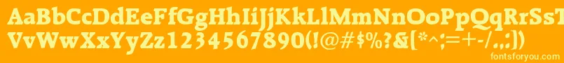 Ralentac Font – Yellow Fonts on Orange Background