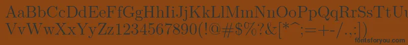 Lmroman12Regular Font – Black Fonts on Brown Background