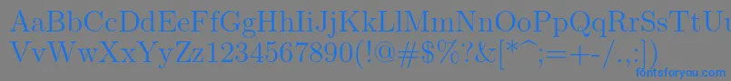 Lmroman12Regular Font – Blue Fonts on Gray Background