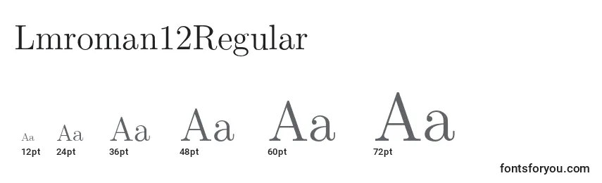 Размеры шрифта Lmroman12Regular
