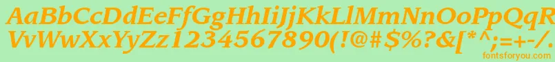 LeawoodstdBolditalic Font – Orange Fonts on Green Background
