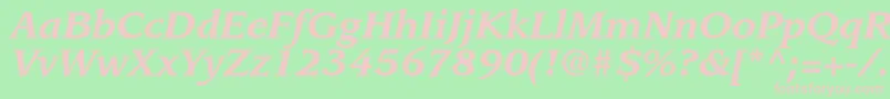 LeawoodstdBolditalic Font – Pink Fonts on Green Background