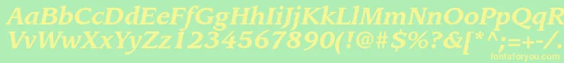 LeawoodstdBolditalic Font – Yellow Fonts on Green Background