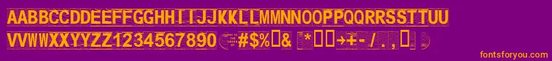 Secure13a Font – Orange Fonts on Purple Background