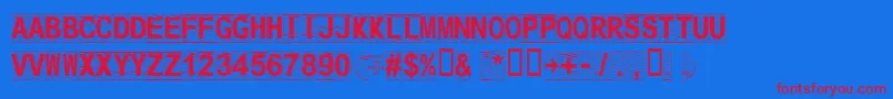 Secure13a Font – Red Fonts on Blue Background