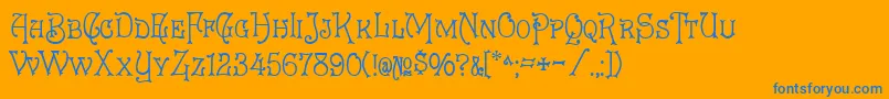Eureka-fontti – siniset fontit oranssilla taustalla