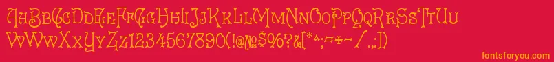 Eureka Font – Orange Fonts on Red Background