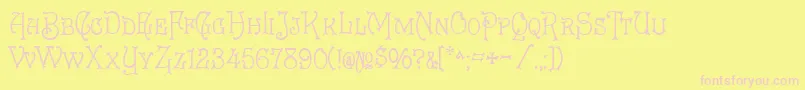 Eureka Font – Pink Fonts on Yellow Background