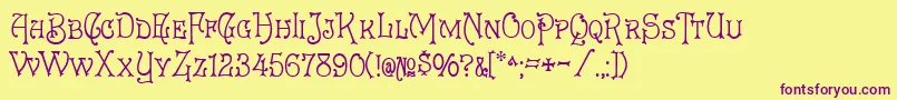 Eureka Font – Purple Fonts on Yellow Background