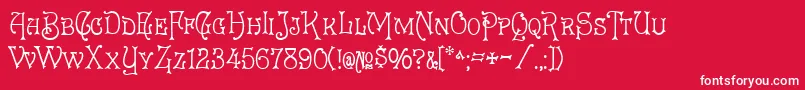Eureka Font – White Fonts on Red Background