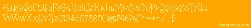 Eureka Font – Yellow Fonts on Orange Background