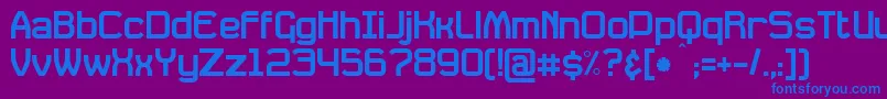 フォントDaville – 紫色の背景に青い文字