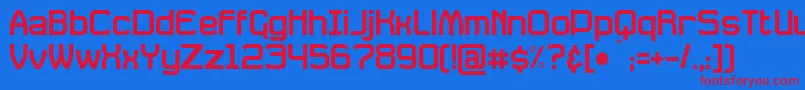 フォントDaville – 赤い文字の青い背景