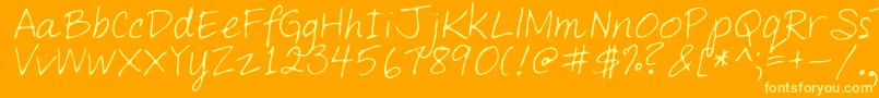 OhiRegular Font – Yellow Fonts on Orange Background