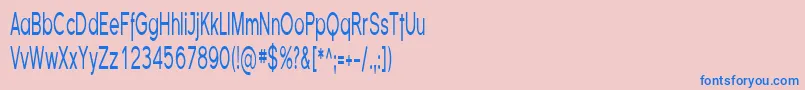 Fonte FlorencesansComp – fontes azuis em um fundo rosa