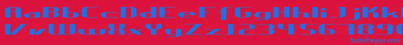 Ureka Font – Blue Fonts on Red Background