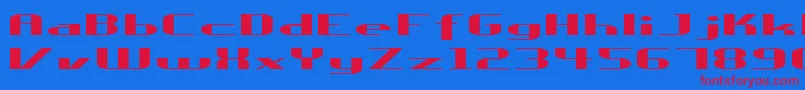 Ureka Font – Red Fonts on Blue Background