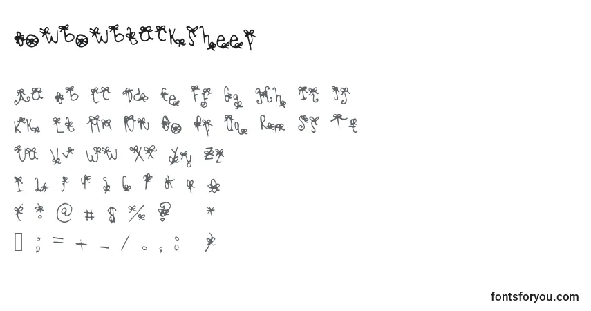 Schriftart Bowbowblacksheep – Alphabet, Zahlen, spezielle Symbole