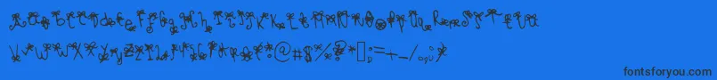 Bowbowblacksheep Font – Black Fonts on Blue Background