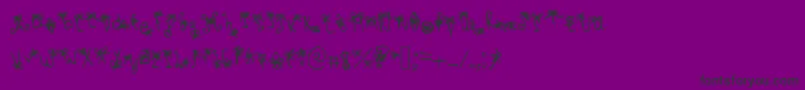 フォントBowbowblacksheep – 紫の背景に黒い文字