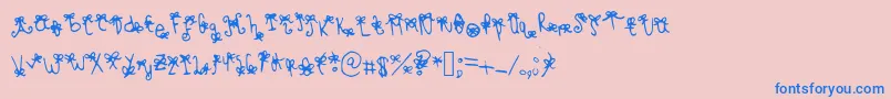 Bowbowblacksheep Font – Blue Fonts on Pink Background