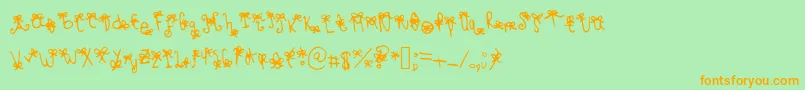 Bowbowblacksheep Font – Orange Fonts on Green Background