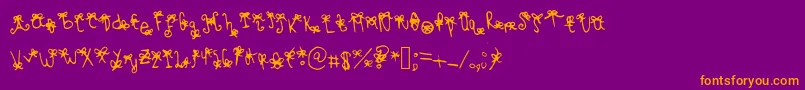 Bowbowblacksheep Font – Orange Fonts on Purple Background