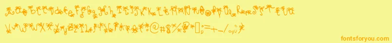Bowbowblacksheep Font – Orange Fonts on Yellow Background