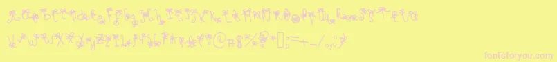 fuente Bowbowblacksheep – Fuentes Rosadas Sobre Fondo Amarillo
