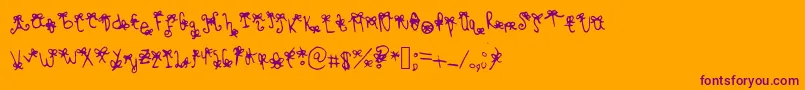 Bowbowblacksheep Font – Purple Fonts on Orange Background