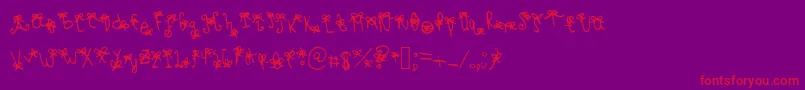 Bowbowblacksheep Font – Red Fonts on Purple Background