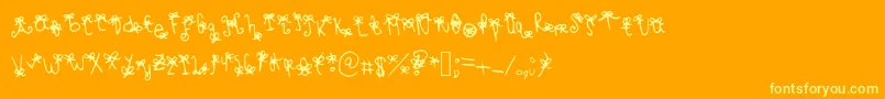 Bowbowblacksheep Font – Yellow Fonts on Orange Background
