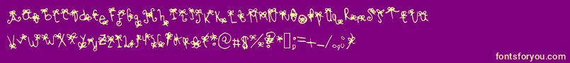 Bowbowblacksheep Font – Yellow Fonts on Purple Background
