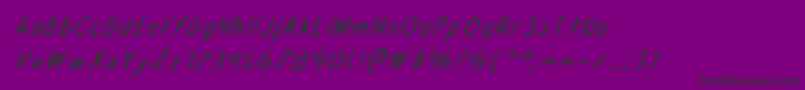 DraftingTableExpandedItalic-fontti – mustat fontit violetilla taustalla