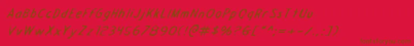 DraftingTableExpandedItalic Font – Brown Fonts on Red Background