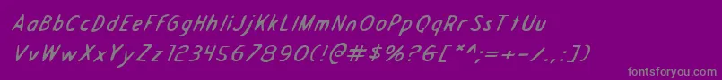 DraftingTableExpandedItalic Font – Gray Fonts on Purple Background