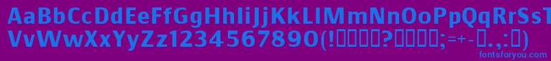 Commsb Font – Blue Fonts on Purple Background