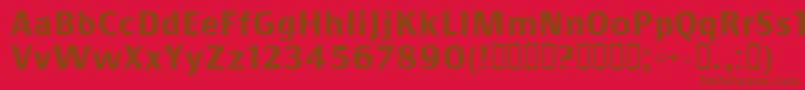 Więcej informacji o czcionce Commsb Czcionka Commsb – brązowe czcionki na czerwonym tle