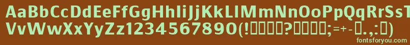 Commsb Font – Green Fonts on Brown Background