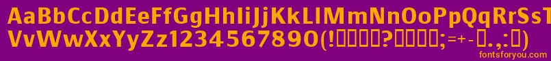 Weitere Informationen zur Commsb-Schriftart Commsb-Schriftart – Orangefarbene Schriften auf violettem Hintergrund