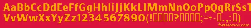 Commsb Font – Orange Fonts on Red Background